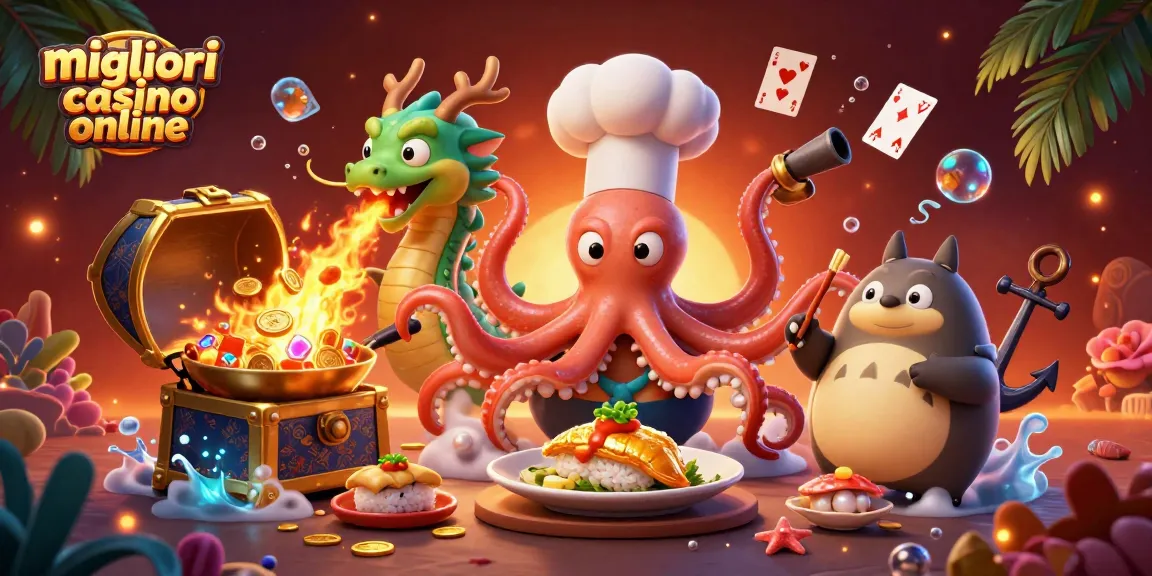 Scopri i migliori casino online con la grafica vivace di un octopus chef e personaggi accattivanti.