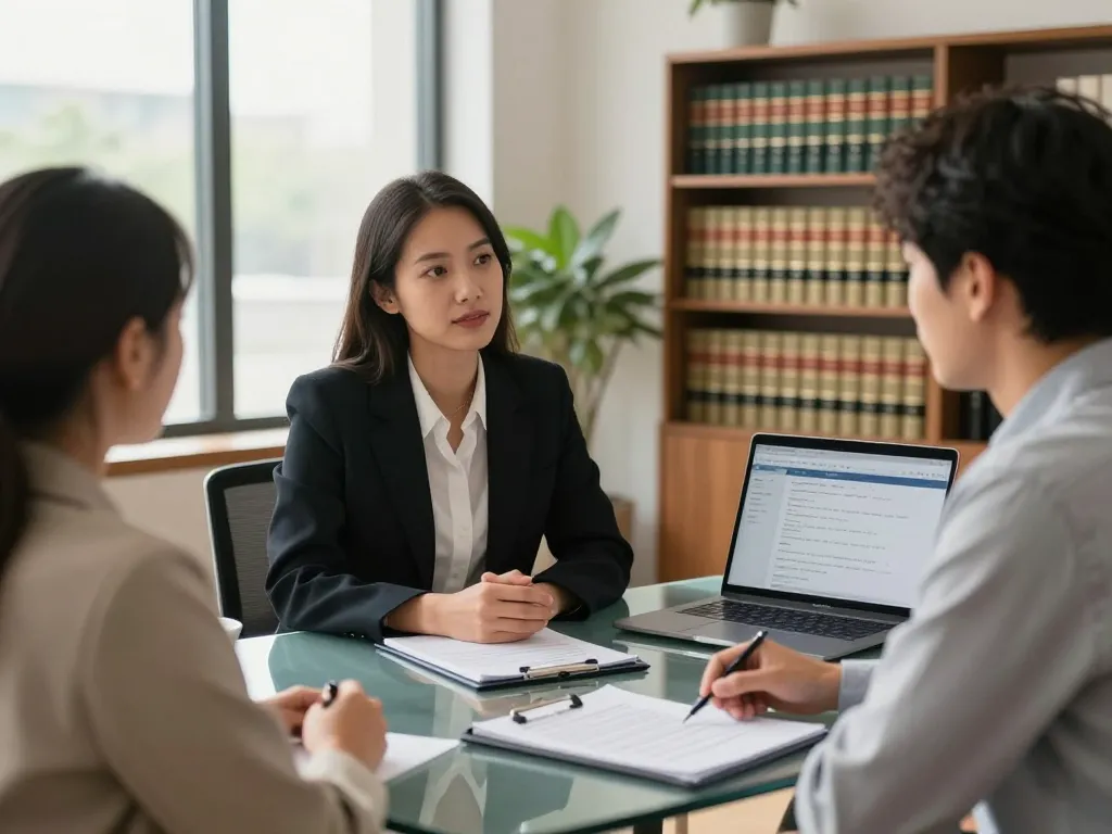Alexandria Personal Injury Lawyer consulting with client in modern office, highlighting compassionate legal support.