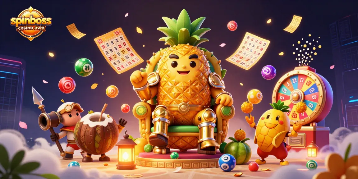 Évaluez le spinboss casino avis avec un roi ananas et des éléments de loterie dynamiques en 3D