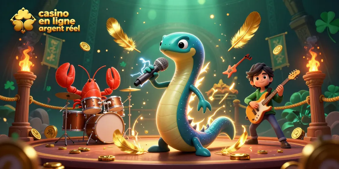 Illustration captivante d'un élan de casino en ligne argent réel avec un DJ anguille électrique, des éléments d'aventure sous-marine.