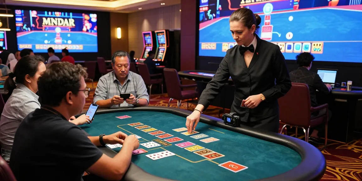 Engaging Andar Bahar casino game experience with dealer and players in action.