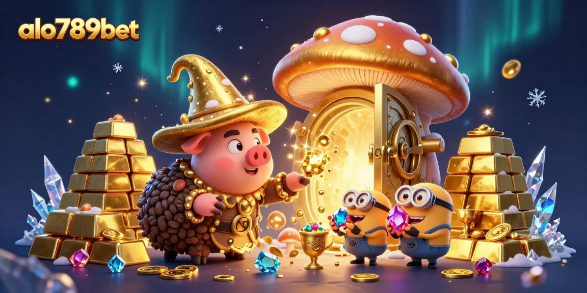 Experience thrilling gaming with the magical motifs of alo789bet, showcasing a vibrant scene of treasure and excitement.
