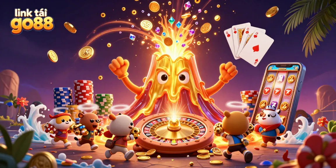 Experience the exhilarating world of online gambling with the link tải go88 showcasing a vibrant scene of treasure and games.