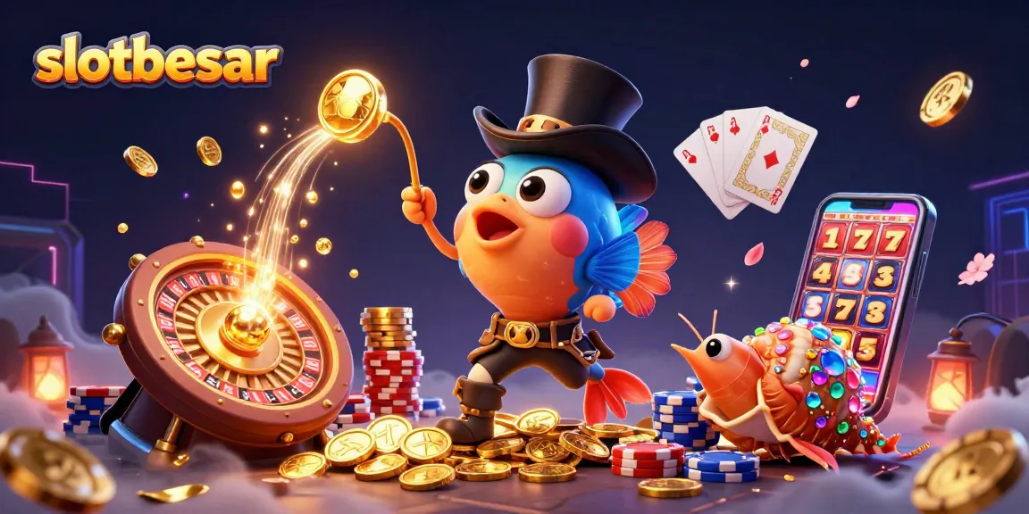 Experience slotbesar excitement with deep-sea characters attracting golden coins in a vibrant casino scene.