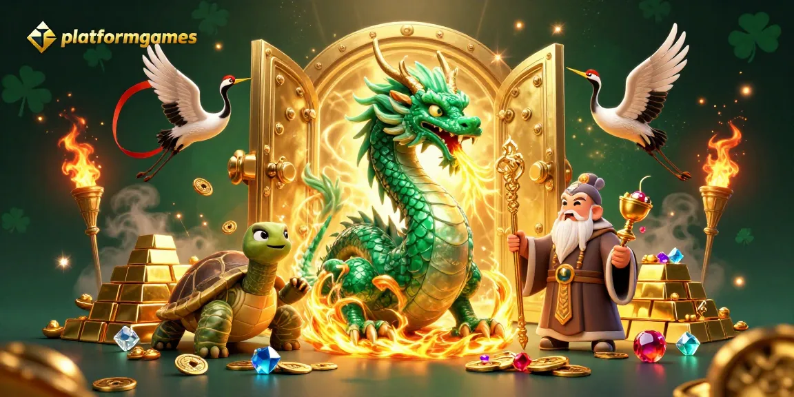 Experience thrilling gameplay with the platformgames dragon, sage, and cranes in an immersive casino scene.