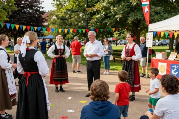 Engaging outdoor festival scene promoting we88 PGSLOT and enhancing Breton arts.