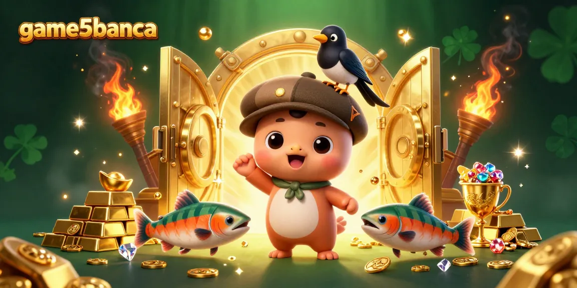 Engage in exciting gameplay at game5banca with treasures and animated characters amidst dynamic casino action.