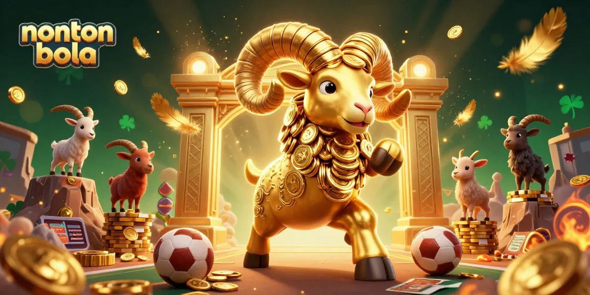 nonton bola - an exciting sports betting illustration featuring a golden ram and dynamic betting elements.