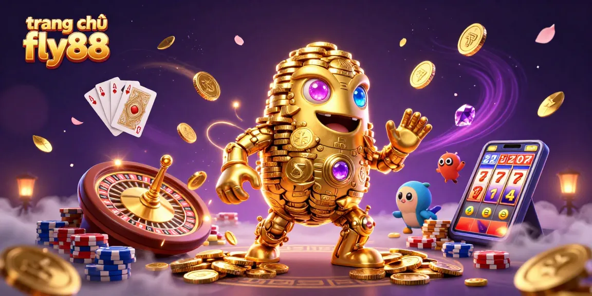 Experience the excitement of trang chủ fly88 with dynamic casino elements in a vibrant scene.