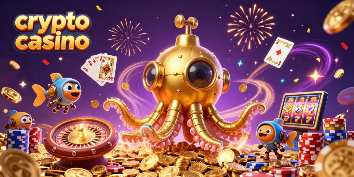 Gioca nel crypto casino con il kraken d'oro in un mare di monete e giochi illuminati.