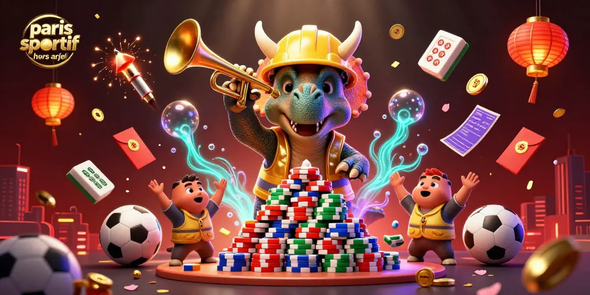 Illustrez votre expérience de paris sportif hors arjel avec un dinosaure en construction au casino.