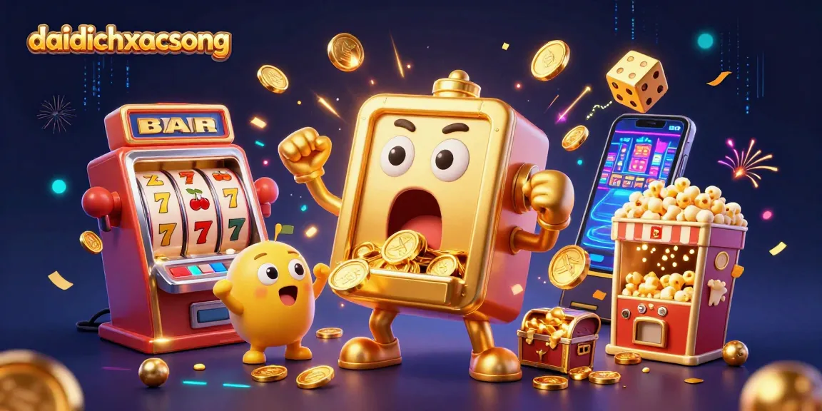 Spin the daidichxacsong slot machine as it pours coins, celebrating a jackpot moment.