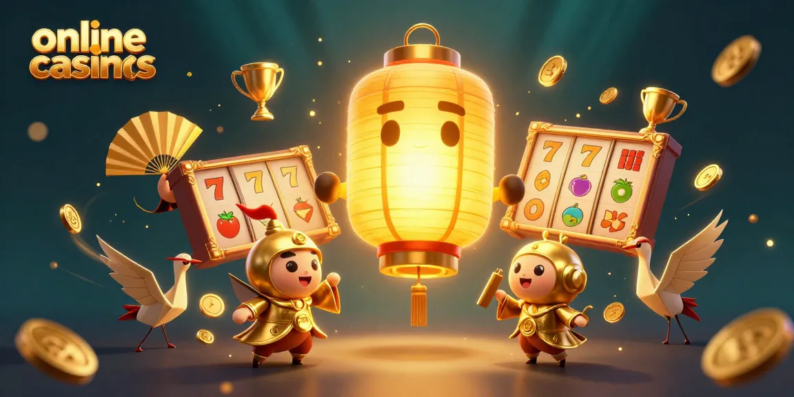 Experience thrilling online casinos with vibrant characters and dynamic golden elements in a bustling casino scene.