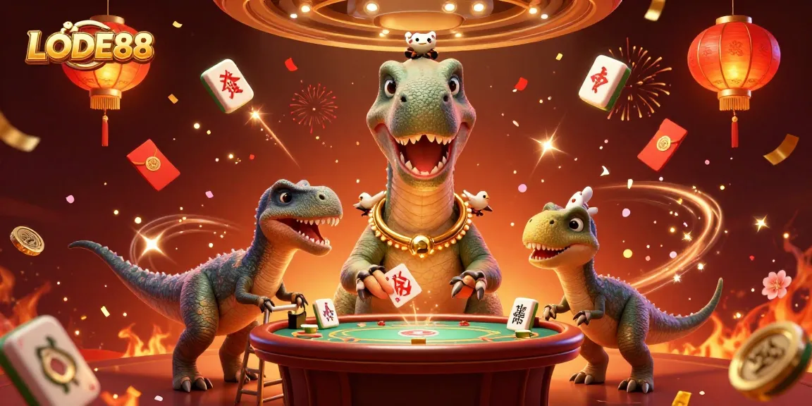 Engage in thrilling poker action at LODE88 featuring a vibrant 3D casino scene.