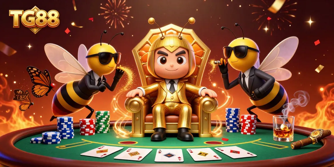 Experience the thrilling atmosphere of TG88 with exciting poker action and animated characters.