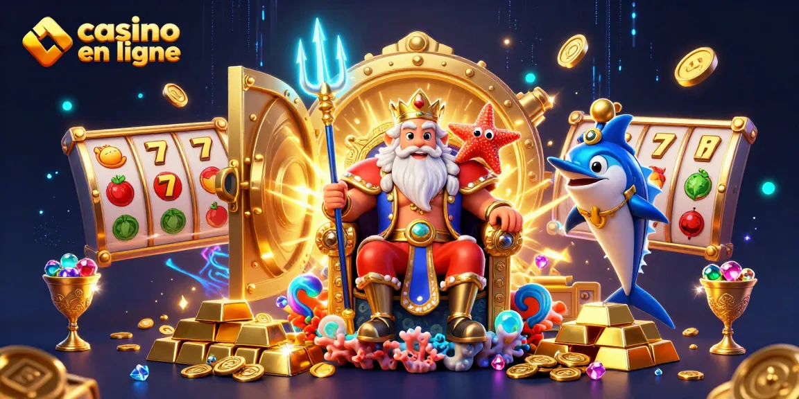 Plongez dans l'univers des casinos en ligne avec cette illustration captivante et joyeuse.