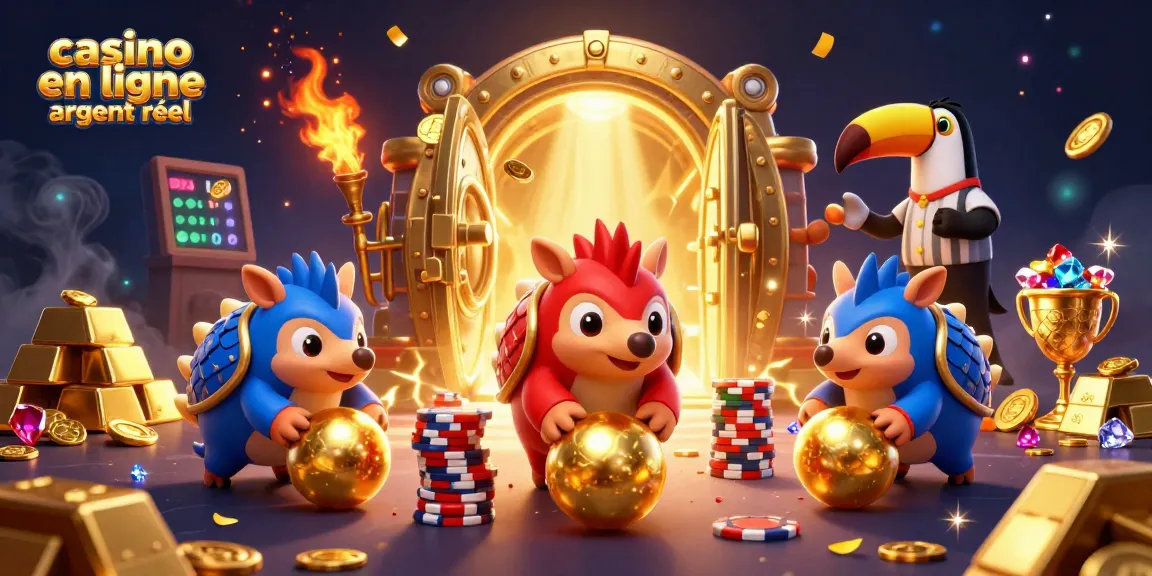 Jouez au casino en ligne argent réel avec des pangolins rivaux entourés de trésors brillants.