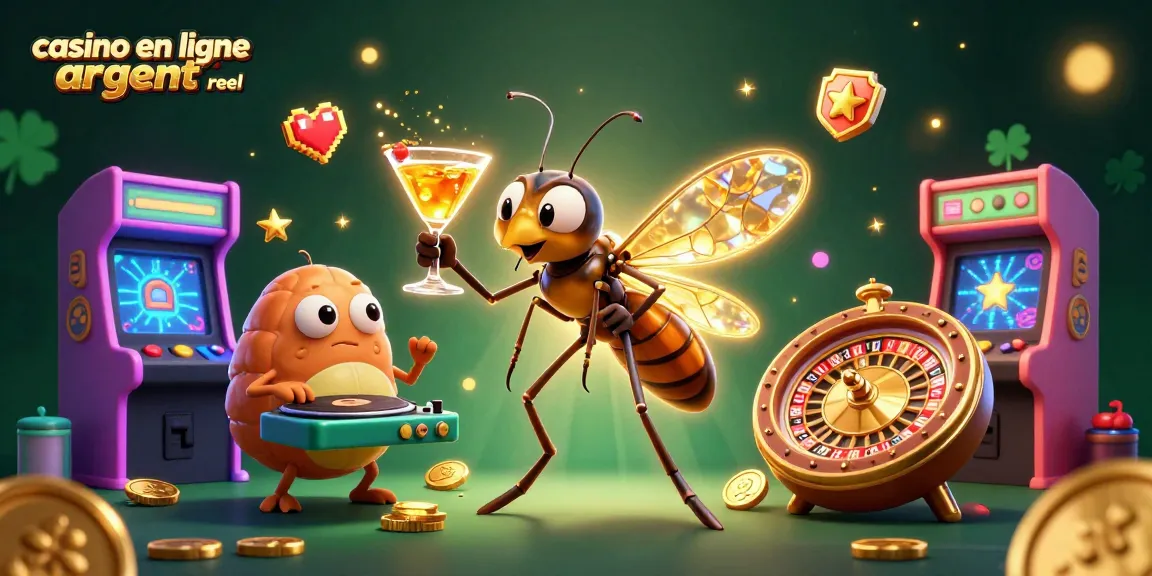 Découvrez une illustration dynamique du casino en ligne argent réel avec des personnages colorés et une ambiance de jeu immersive.