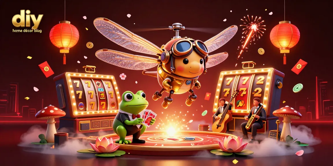 Engage with exciting slot gameplay on the diy home décor blog featuring vibrant 3D casino illustrations.