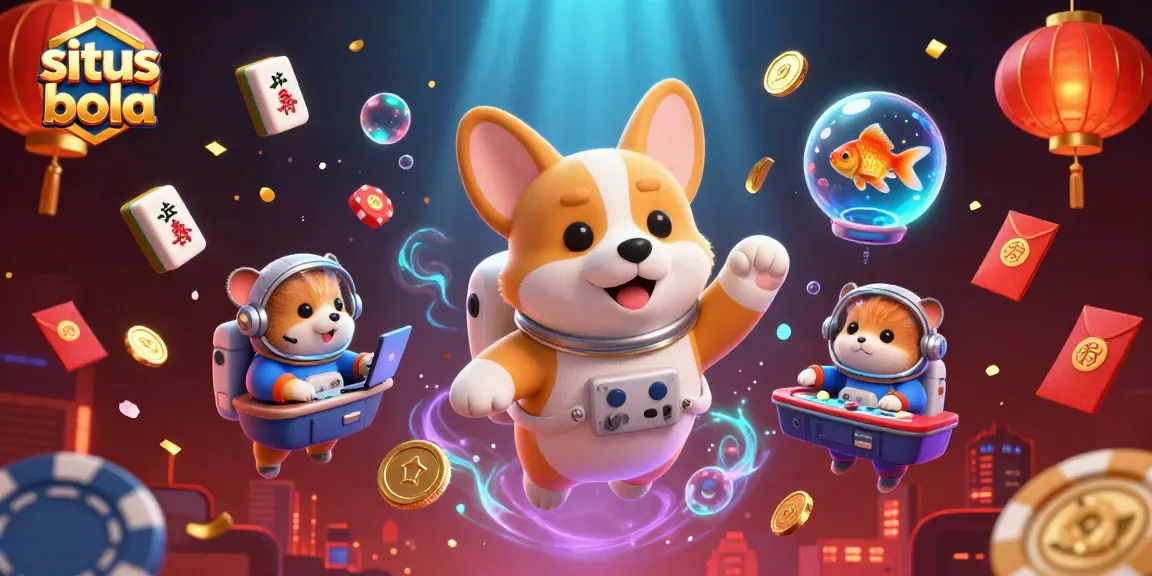 Situs bola elevates your gambling experience with a vibrant scene of gaming excellence in space.