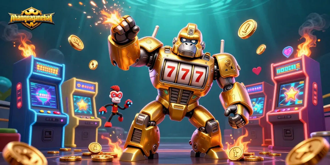 Play Callbreak with nhanquagamebai's thrilling 3D experience featuring a golden gorilla mech.