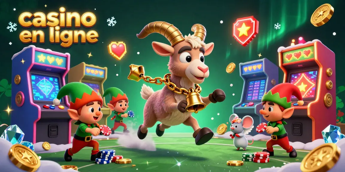 Visitez un casino en ligne où un Krampus cartoon dirige des jeux tandis qu'un petit ange essaie de garder l'ordre.