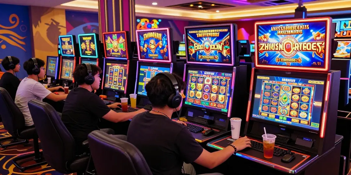 Exciting scene of players enjoying a situs gacor gaming session in a vibrant online casino atmosphere.