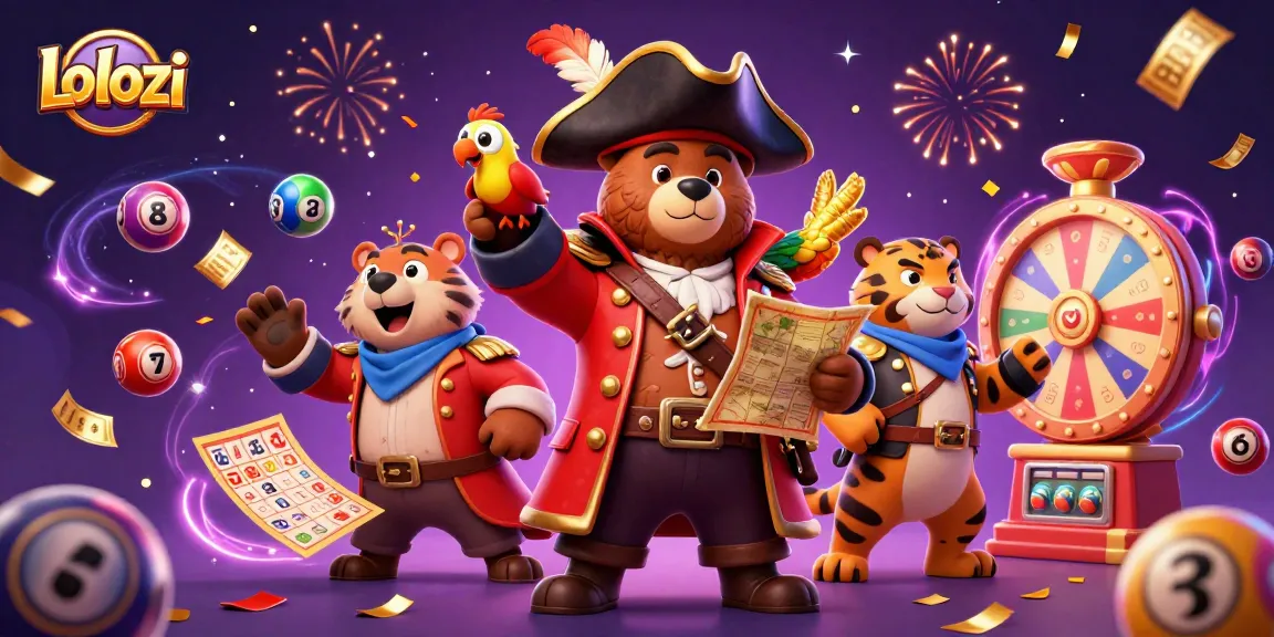 Lolozi's thrilling lottery adventure with vibrant balls, colorful prizes, and interactive characters