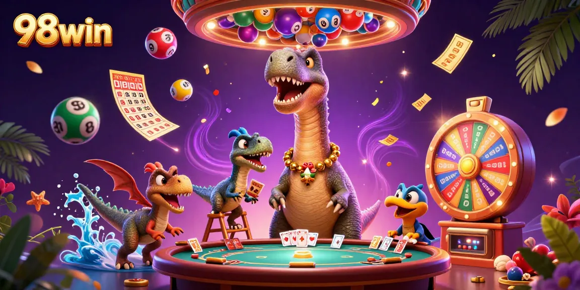 Engage in thrilling gameplay at 98win's vibrant casino featuring dynamic characters and gaming elements.