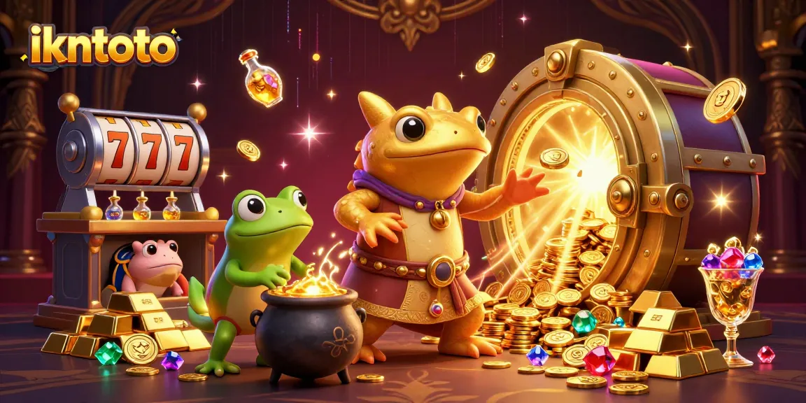 Experience ikntoto's vibrant gaming world with treasure and winning elements in this 3D illustration.