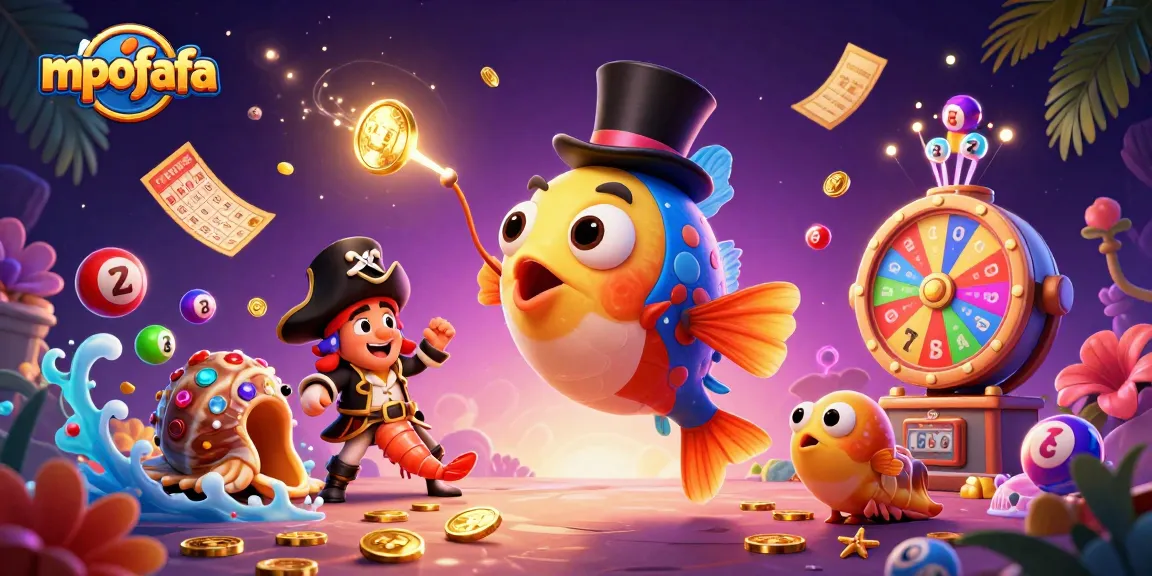 Engage in thrilling gameplay with mpofafa as anglerfish and shrimp lure cascading golden coins.