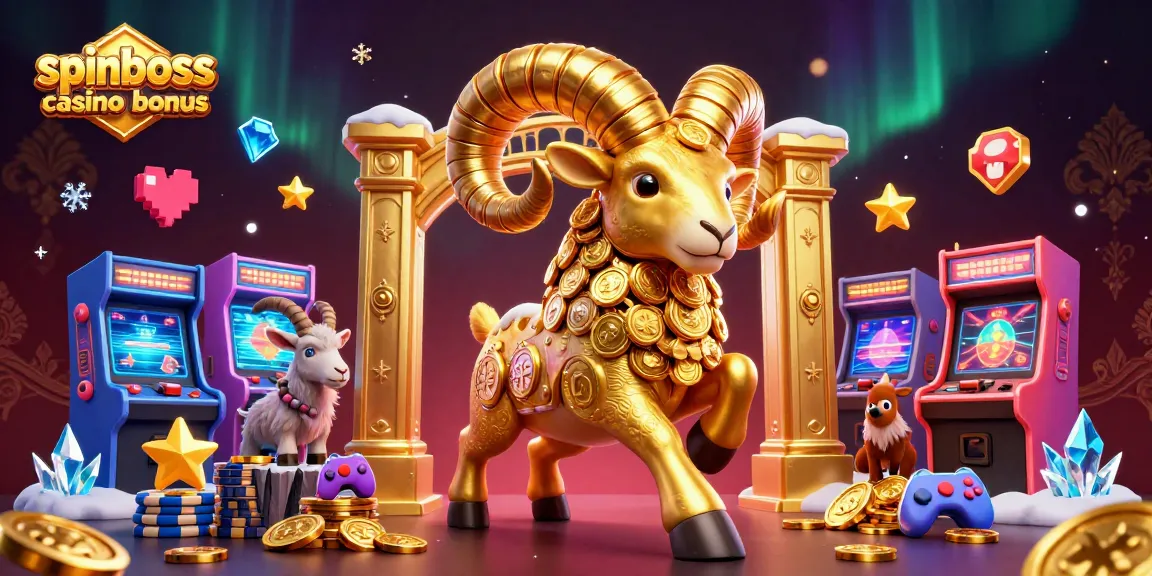 Découvrez le bonus SpinBoss casino avec des machines à sous colorées et des RAM en or.