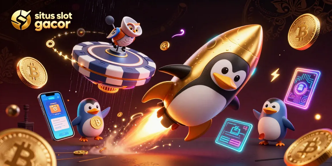 Menangkan permainan di situs slot gacor dengan ilustrasi 3D yang menampilkan karakter animasi dan elemen kasino.