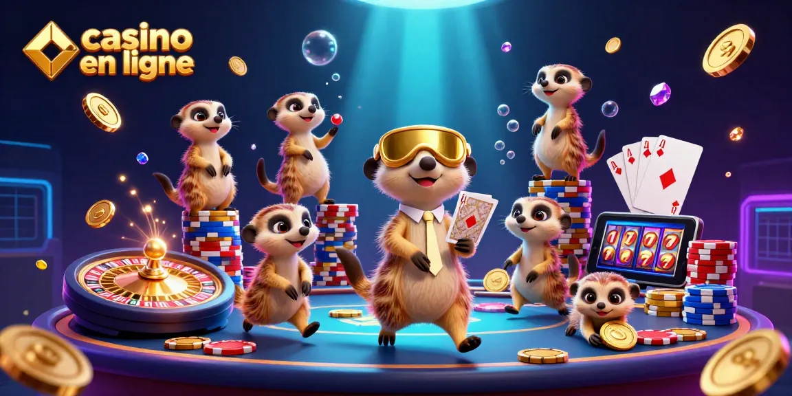 Découvrez l'énergie de notre casino en ligne avec des suricates animés en pleine action, jouant et gagnant !