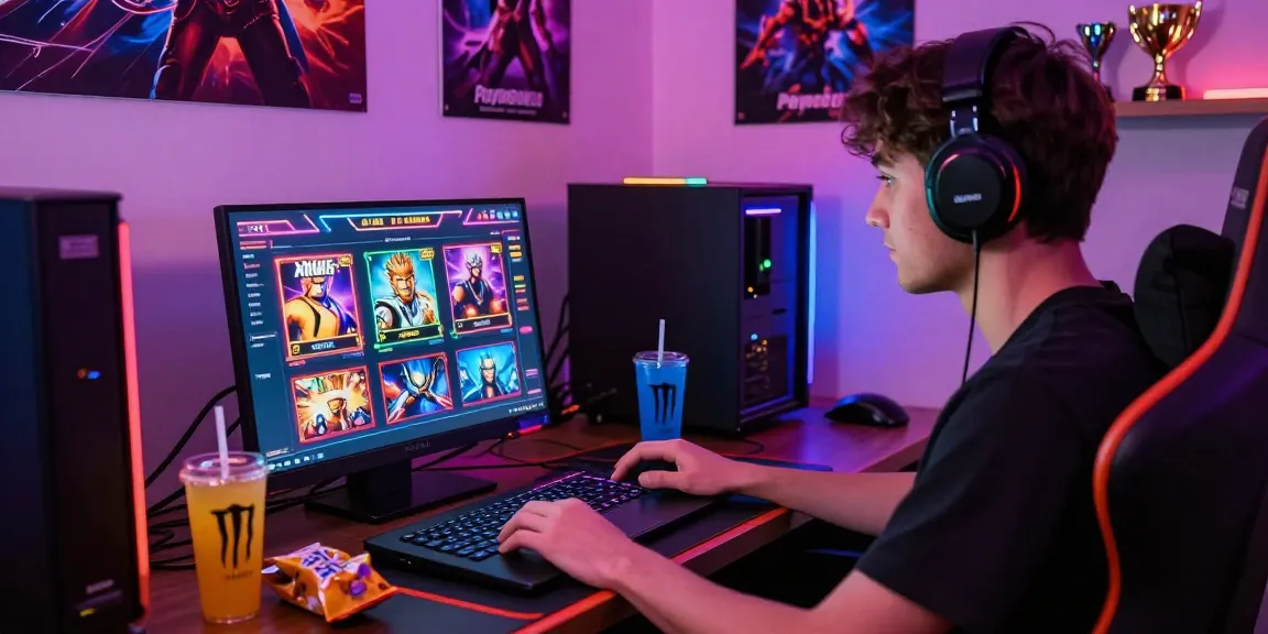 Playbook88 gaming scene with a player immersed in slots and vibrant graphics.