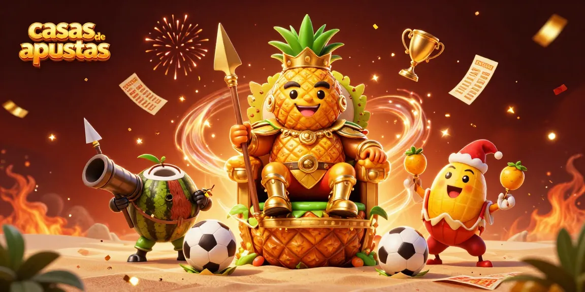 Entra en el emocionante mundo de las casas de apuestas con un rey piña y sus guardianes mientras apuestan.