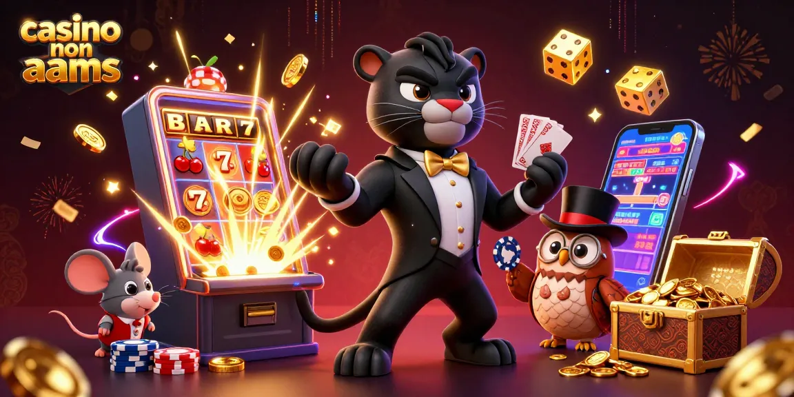 Giocatori nei casino non AAMS scommettono in un ambiente festoso e pieno di premi.