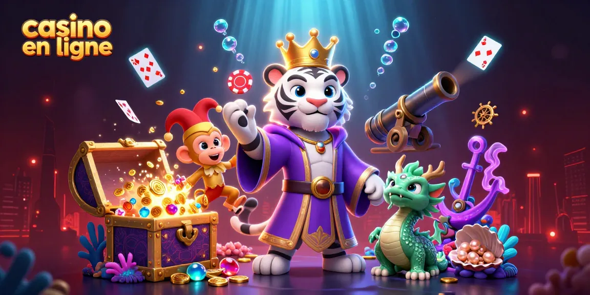 Profitez de l'excitation du casino en ligne avec des personnages colorés au milieu de trésors sous-marins.