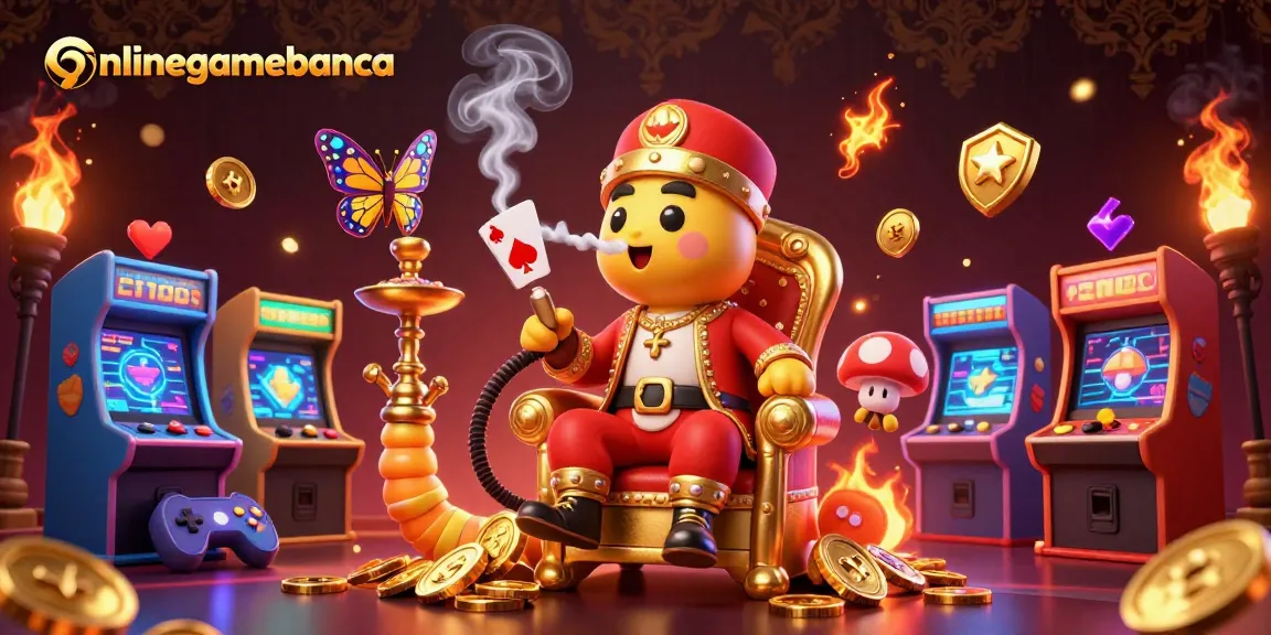 Experience exciting gaming with onlinegamebanca's vibrant 3D illustration filled with casino elements
