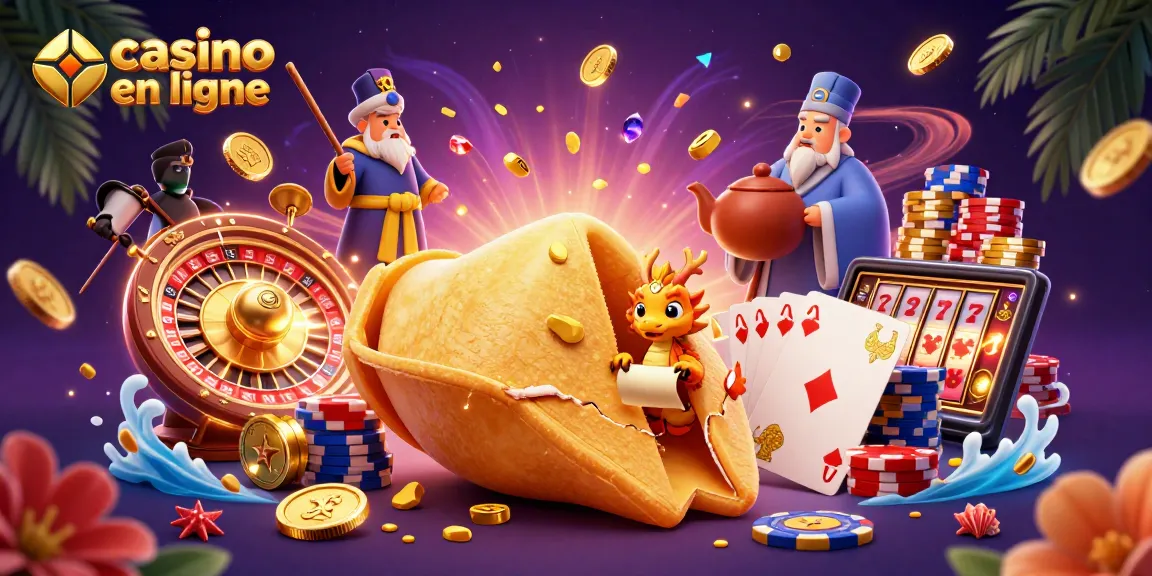 Jouez au casino en ligne avec une scène animée incluant des dragons et des cartes gagnantes.