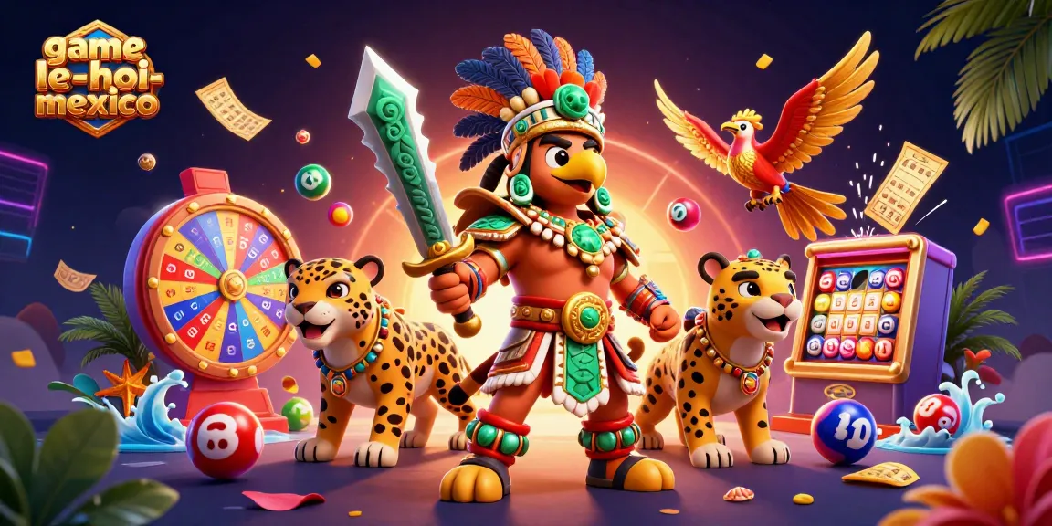 Engage with game-le-hoi-mexico through vivid Aztec warriors, vibrant lottery elements, and casino excitement.