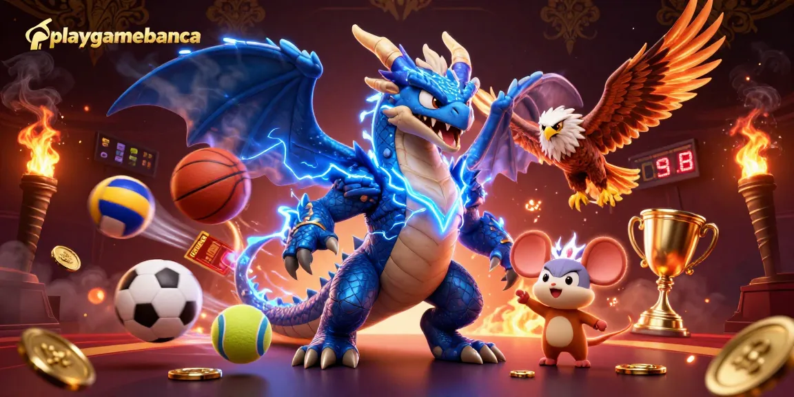 Engage in action-packed gaming with playgamebanca, featuring dynamic sports elements and vibrant characters in a thrilling scene.