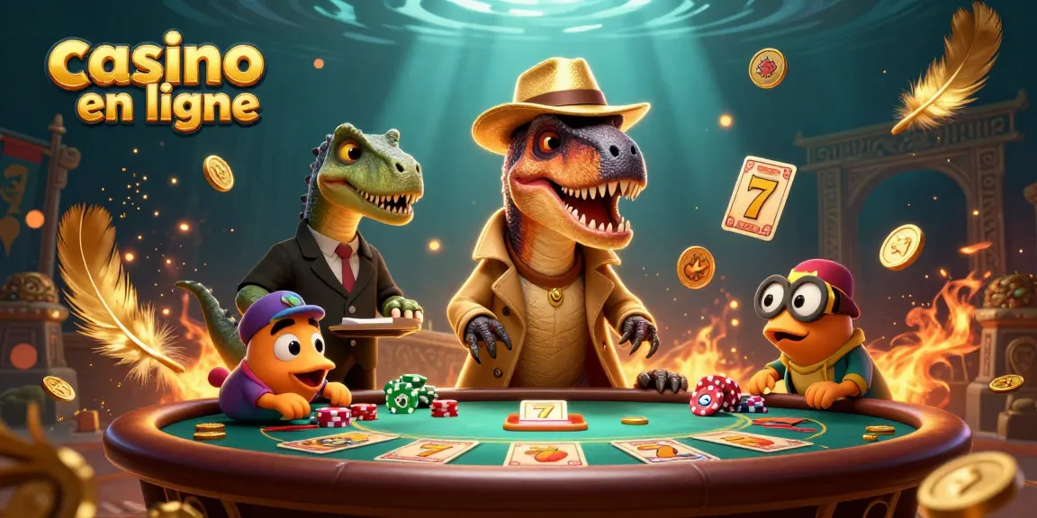 Gagnez au blackjack avec le velociraptor au casino en ligne, une illustration pleine de détails.