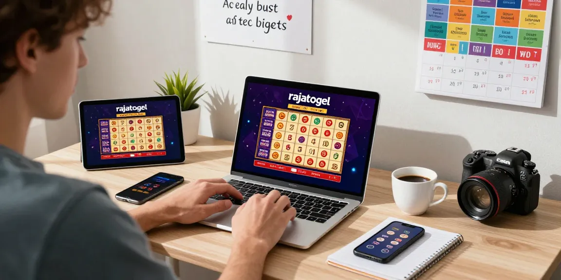 Pengguna rajatogel mengakses portal togel online di laptop di ruang yang nyaman dengan dekorasi menarik.