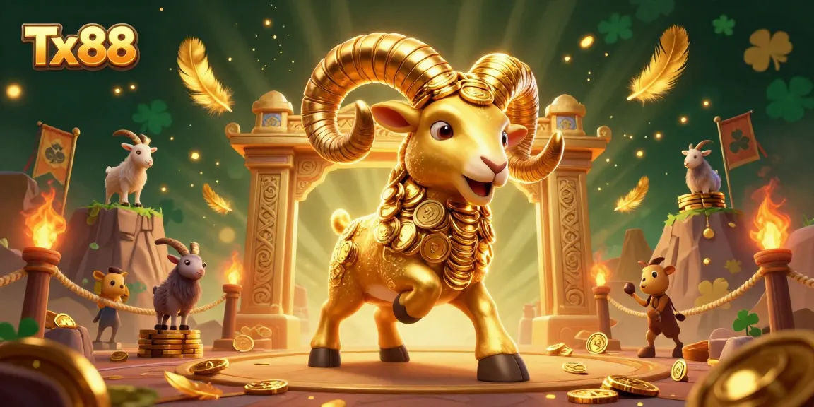 Experience thrilling gameplay with Tx88, featuring a golden ram, coins, and an exciting betting arena.