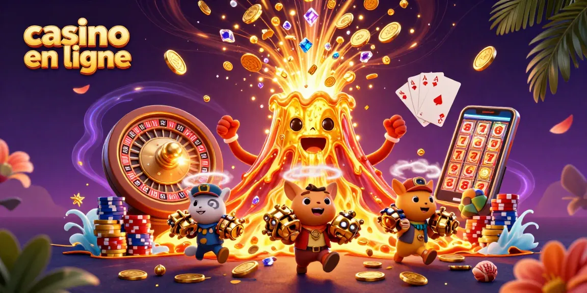 Les jeux de casino en ligne : la scène dynamique d'un volcan éruptif avec des trésors étincelants.