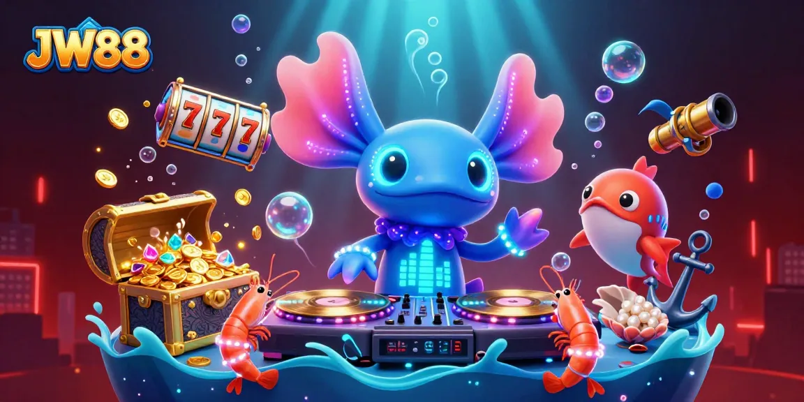Experience thrilling underwater action with JW88, featuring vibrant characters and gambling elements.