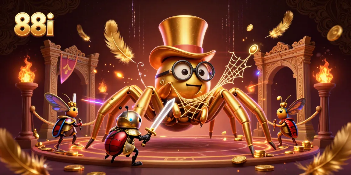 Engage in thrilling action at 88i with a golden tarantula and brave beetle knight.