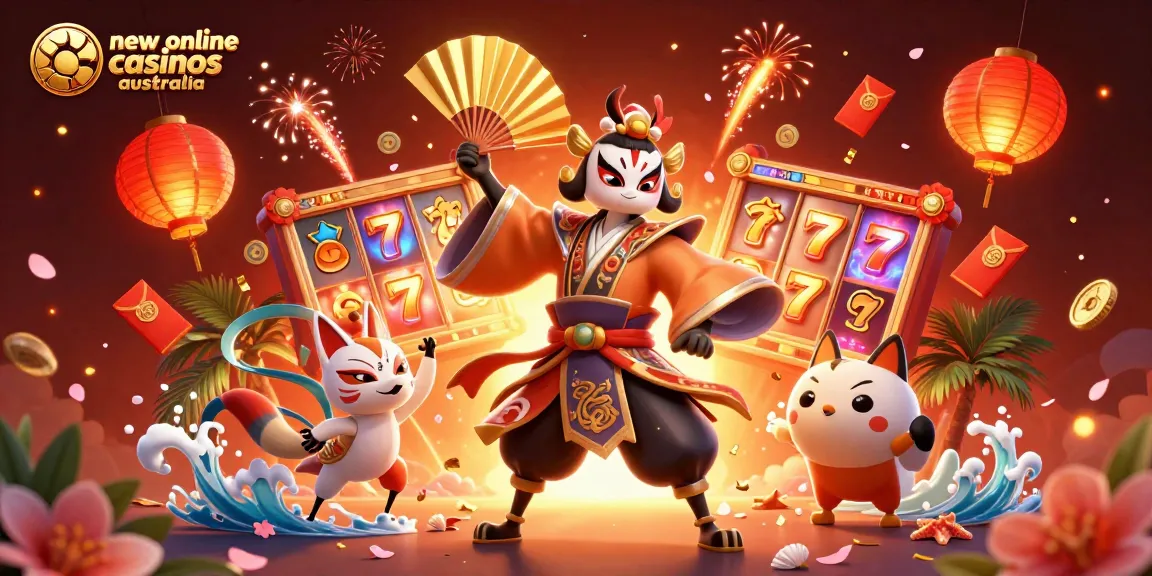 Experience the thrill of new online casinos Australia with dynamic slot games and vibrant decorations.