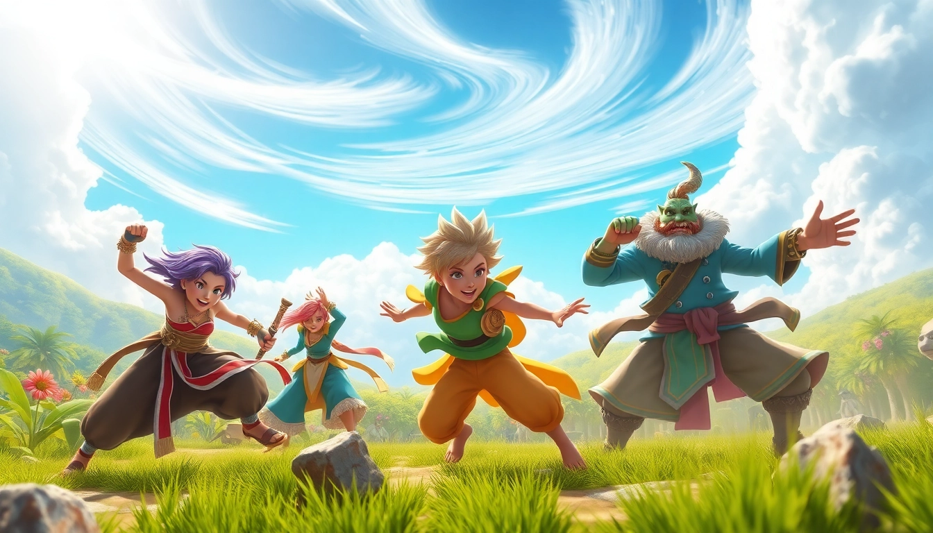 Join the excitement of yono game featuring vibrant characters in a dynamic action scene.
